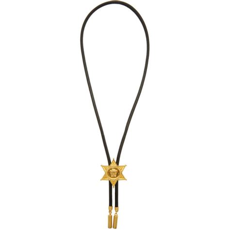 bolo tie versace|Versace Logo Bolo Tie Star Necklace .